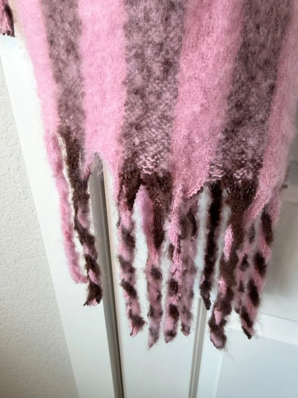 NWT Anthropologie Pink Brown Brushed Woven Scarf